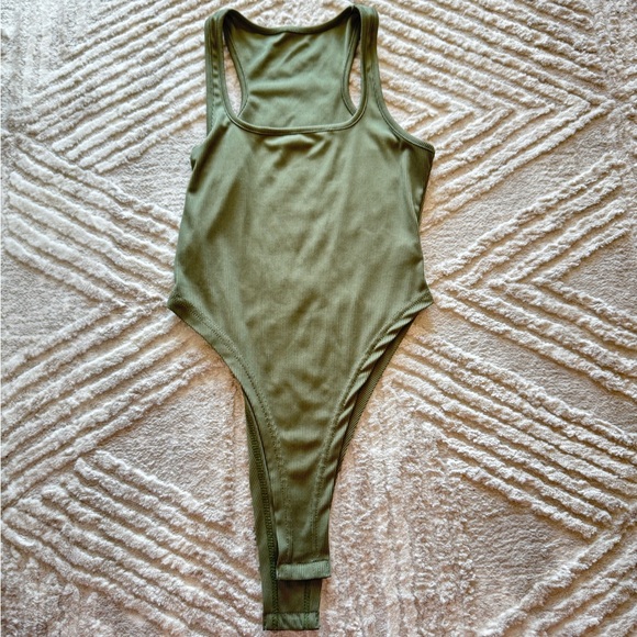 Women’s Ribbed Racerback Bodysuit - Picture 1 of 3